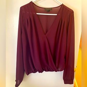 FOREVER 21 LONG SLEEVES OVERLAPPED WOMEN’S TOP